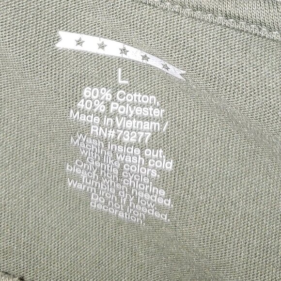 Ladies STARS & STRIPES Short Sleeve Tee Shirt in Sage Green - L - Picture 4 of 4